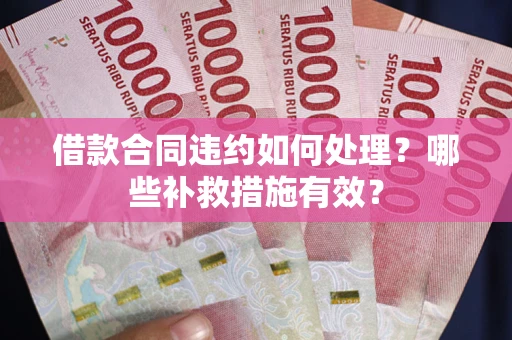 武汉借款合同违约如何处理？哪些补救措施有效？