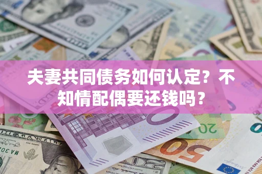 武汉夫妻共同债务如何认定？不知情配偶要还钱吗？