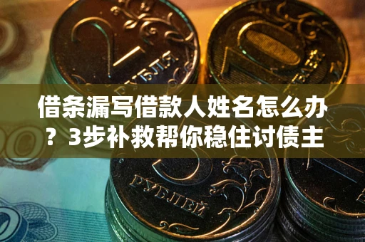武汉借条漏写借款人姓名怎么办？3步补救帮你稳住讨债主动权
