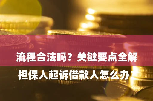 武汉

担保人起诉借款人怎么办？流程合法吗？关键要点全解析