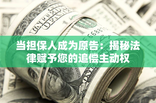 武汉当担保人成为原告：揭秘法律赋予您的追偿主动权